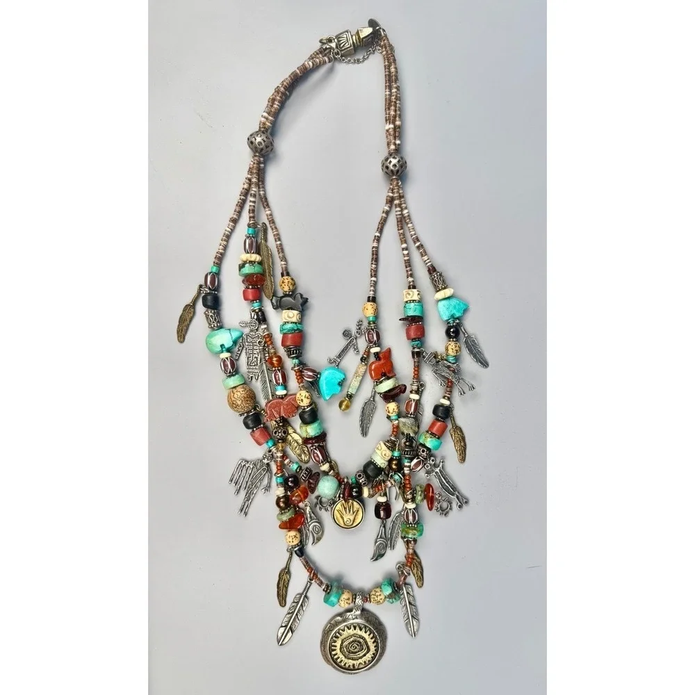 Robert Shields Sterling Silver Spirit Collection 3 Strand Necklace Massive 202g